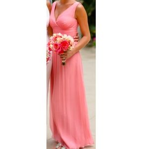 Amsale Bridesmaid Dres; Coral